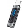 AppleMix Adaptér/reduktor ESSAGER - Meranie napájania LCD - USB-C samec na USB-C samica - čierny