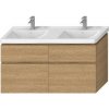 Jika Cubito Pure - Skrinka pod dvojumývadlo, 128x68 cm, dub H40J4274025191