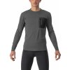 Castelli Unlimited Merino LS, Dark gray/ Black Veľkosť: M Pánske tričko s dlhým rukávom určené pre gravel a traily