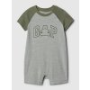 GAP Baby krátky overal s logom Šedá 0-3M Šedá Šedá