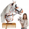 HOBBY HORSE KÔŇ NA PALICI A3 KONÍK HLAVA KOŇA PALICA S HRIVOU + HREBEŇ