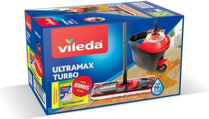 Vileda Ultramax TURBO mop + vedro + handrička Actifibre Soft