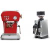 Ascaso Dream PID, Love Red + Eureka Mignon Zero 65 All Purpose, CR chrome
