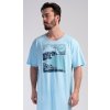 Vienetta MAN Pánska nočná košeľa s krátkym rukávom Wander: světle modrá XXL