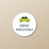 Nažehľovacie menovky na oblečenie (Kopírovat) - 3ks, Kruh 2,3 × 2,3 cm, Zelené auto, Biela