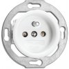 CB Elektro Okrúhla retro zásuvka 2P+T (16A) biely duroplast (THPG)