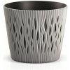 PROSPERPLAST Kvetináč s vkladom SANDY ROUND sivý kameň 22,5 cm