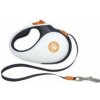 Vodítko samonavíjecí 15kg/5m černobílo/oranžová Kiwi