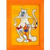 TI OBR 018 S obrázek kočky oranžový - M - 250x330mm