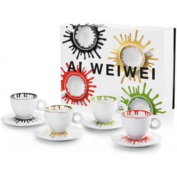 Illy Ai Weiwei porcelánové šálky s tanierikom x 4 x 160 ml