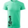 Husľový kľúč gitara - Klasické pánske tričko vyššej gramáže - 4XL ( Mätová )