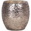 Clayre & Eef Ružovo - zlatý sklenený svietnik - Ø11 * 10 cm - Clayre & Eef