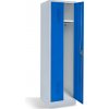 Lacneskrine #03 STANDARD CROSS SLIM 2-dverová šatníková skriňa s otváraním uprostred, úzka, s modrými dvierkami