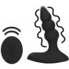Loveline by Shots Beaded Vibrating Anal Plug with Remote Control - Licorice Black