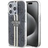 Guess pevný kryt IML 4G Gold Stripe na iPhone 15 Pro Max (GUHCP15XH4PSEGK) - čierny KF2340105