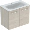 Geberit Selnova Square Umývadlová skrinka 64x79x48 cm, s umývadlom, 2 dvierka, svetlý orech hickory 501.259.00.1