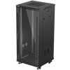 LANBERG 19'' VOĽNE STOJÚCA RACKOVÁ SKRIŇA 27U/600X600 (FLAT PACK) S PRESKLENÝMI DVERAMI ČIERNA FF01-6627-12B