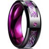 HARAHU Prsteň Čierna Fialová GA-31925 75mm