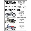 Norton 1949-1970 Dominator Workshop Manuals & Illustrated Parts Lists Model 7, 77, 88, 99, 650, Sports Specials, Manxman & Mercury (Velocepress)(Brožovaná)