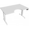 Hobis Pracovný stôl Motion Ergo, PO, 3S, 140x61-128x90 cm, biela/biela