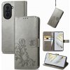 Peňaženkové kožené puzdro FOUR-LEAF na Huawei Nova 10 – Šedá