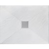 Rea Black Rock, konglomerátová sprchová vanička 120x90x3,5 cm, biela, REA-K5582