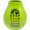 Mate Green Keramická kalabasa, Zelená Keep Calm, 350 ml