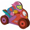 UGEARS Drevené vyfarbovacie 3D Puzzle - Motorcyclist