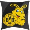 BORUSSIA DORTMUND Vankúšik Borussia Dortmund, EMMA, sivý-čierny, 40x40 cm