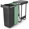 BRABANTIA - Sort & Go - Skriňkový kôš - 2 x 30 l - Dark Grey & Jade Green