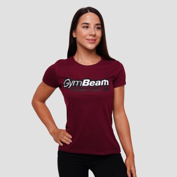 GymBeam Dámske Tričko Beam Burgundy