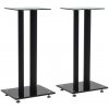vidaXL Stojany na reproduktory 2 ks tvrdené sklo dvojstĺpový dizajn čierne