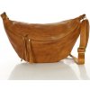 MARCO MAZZINI Veľká kožená kabelka cez rameno s polmesiacom | camel VS6d