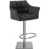 Design-Shop Damas E1 nerezový rám / Tmavo sivá