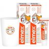 Elmex Detská zubná pasta 50 ml + 12ml) + kefka + pohárik