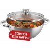 MagicHome Hrniec Wok Chloe so sklenenou pokrievkou 5l 26cm