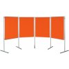 Zostava 4 textilných paravánov 75x100 cm, výška 150 cm oranžová