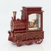 Eurolamp Vianočná dekorácia červená lampáš v tvare lokomotívy so santou vo vnútri 16,5 x 8,3 x 17