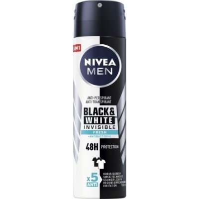 Nivea Men Invisible for Black & White Fresh, antiperspirant sprej 150 ml, Black & White