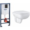 Súprava WC misa s pomaly sa sklápajúcim sedadlom Grohe Start Edge 39815000, podomietkový konšrukcia so splachovacím tlačidlom Grohe Solido 38811KF0