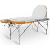 Skladací masážny stôl TANDEM Profi A3D Oval Duo Farba: bielo-broskyňová 195*70 cm / 14,6 kg / 3 farby