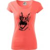 Čiernobiela karikatúra Nemecký ovčiak - Dámske tričko Pure - M ( Korálová )