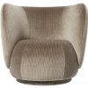 Ferm Living Kreslo Rico, Devoré Velvet Flint Grey – sivé