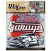 Wall decor Retro Dads Garage - samolepiaca svietiaca dekorácia 18x23 cm