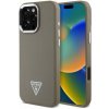 Guess PU Grained Triangle Logo Zadní Kryt pro iPhone 16 Pro Brown