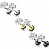 Šperky eshop - Falošný piercing do ucha z chirurgickej ocele 316L - číry zirkón, 6 mm W48.14 - Farba: Zlatá