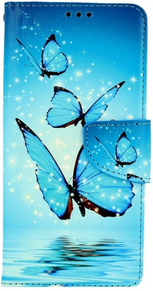 Púzdro TopQ Xiaomi Poco M4 Pro 5G flipové Modrí motýliky