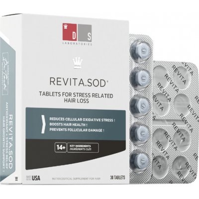 DS Laboratories Antioxidačné tablety na vypadávanie vlasov spôsobené stresom Revita.SOD 30 tbl.