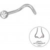 For Silver Titánový piercing do nosa krúžok s krištáľom Druh barvy: Stříbrná