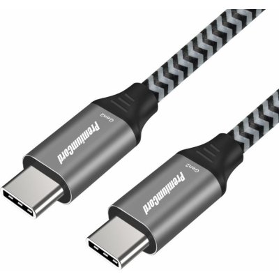 PremiumCord ku31cr05 USB-C ( USB 3.2 GEN 2, 3A, 60W, 20Gbit/s ) bavlněný oplet, 0,5m